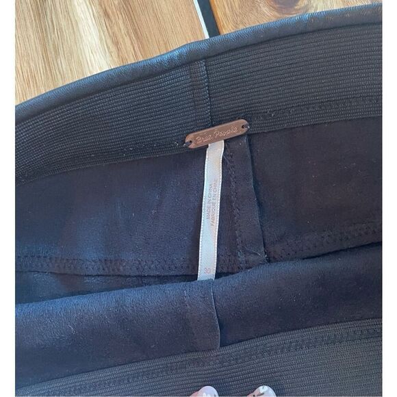 Free People Midnight Vegan Leather Pull On Pants - Picture 4 of 5